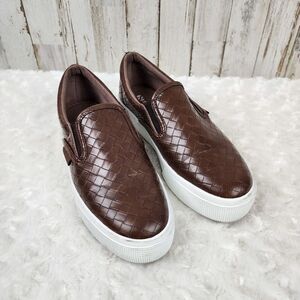 Superga Slip On Woven Faux Leather Sneakers Brown Size Euro 39.5 US 8.5